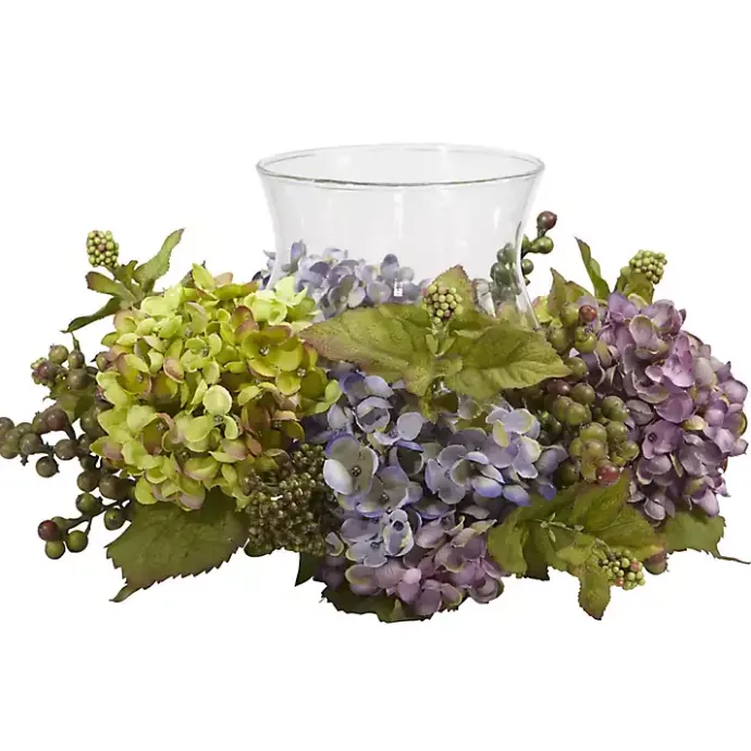 Hot Kirklands Home Multicolor Hydrangea and Berry Candle Centerpiece
