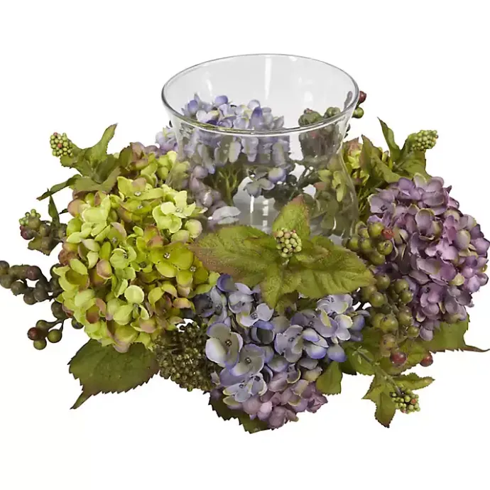 Hot Kirklands Home Multicolor Hydrangea and Berry Candle Centerpiece