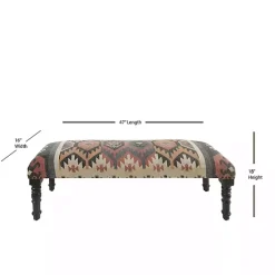Online Kirklands Home Multicolor Southwestern Geometric Bench