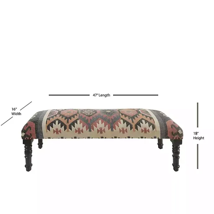 Online Kirklands Home Multicolor Southwestern Geometric Bench