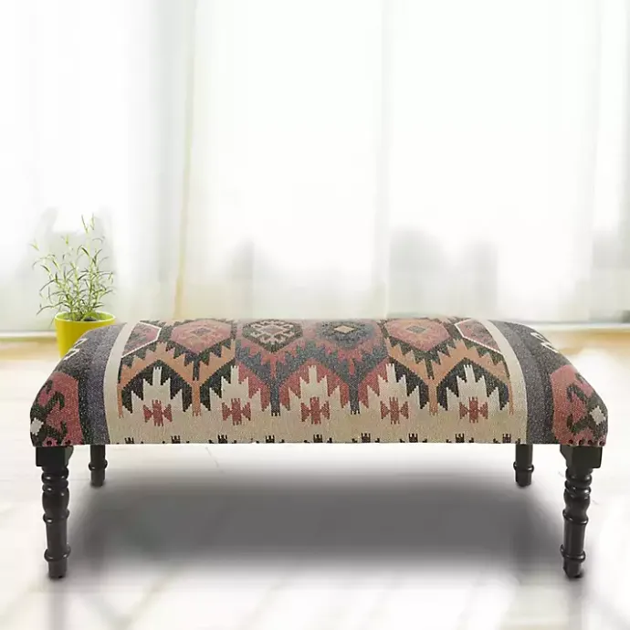 Online Kirklands Home Multicolor Southwestern Geometric Bench