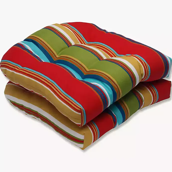 Clearance Kirklands Home color Striped Outdoor Seat Cushions, Set of 2 Multi
