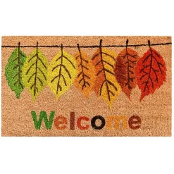 Best Kirklands Home Multicolor Welcome Fall Leaves Doormat, 36x24 in.