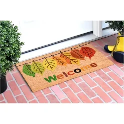 Best Kirklands Home Multicolor Welcome Fall Leaves Doormat, 36x24 in.