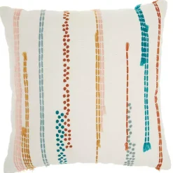 Clearance Kirklands Home Multicolor Woven Dotted Lines Pillow