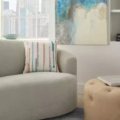 Clearance Kirklands Home Multicolor Woven Dotted Lines Pillow