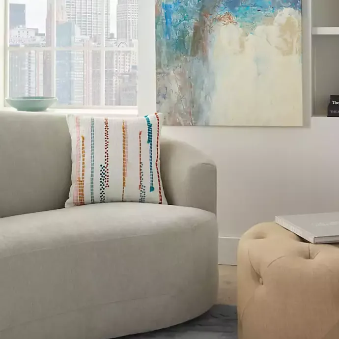 Clearance Kirklands Home Multicolor Woven Dotted Lines Pillow