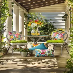 Clearance Kirklands Home color Zinnia Outdoor Lumbar Pillows, Set of 2 Multi