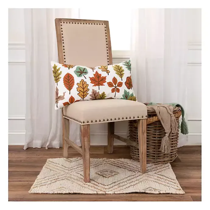 Sale Kirklands Home colored Leaves Harvest Throw Pillow Multi