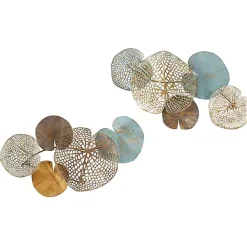 Kirklands Home Multicolored Metal Circles Wall Plaques, Set of 2