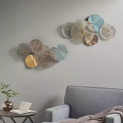 Kirklands Home Multicolored Metal Circles Wall Plaques, Set of 2