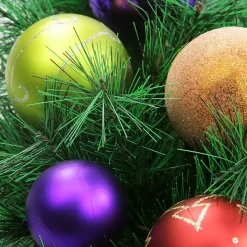 Outlet Kirklands Home Multicolored Ornaments and Pine Wreath