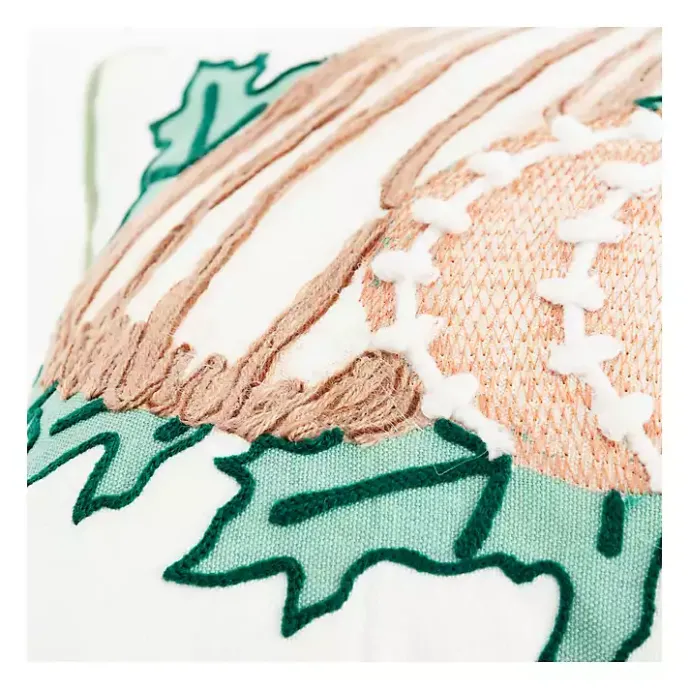 Outlet Kirklands Home colored Pumpkins Embroidered Throw Pillow Multi