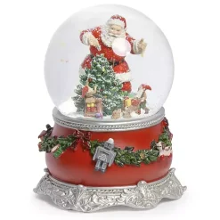Outlet Kirklands Home Musical Santa and Elves by Tree Christmas Dome