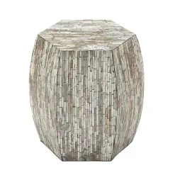 Discount Kirklands Home Mussel Shell Hexagonal Accent Table Multi