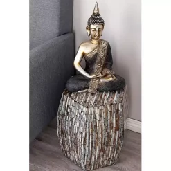 Discount Kirklands Home Mussel Shell Hexagonal Accent Table Multi