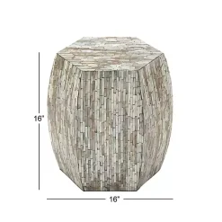 Discount Kirklands Home Mussel Shell Hexagonal Accent Table Multi