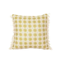 Clearance Kirklands Home Mustard Boho Floral Indoor/Outdoor Pillow