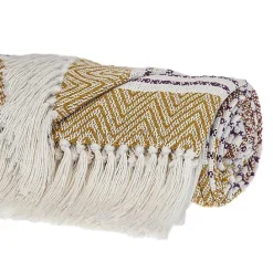 Clearance Kirklands Home Mustard Herringbone Multi Striped Throw Yellow