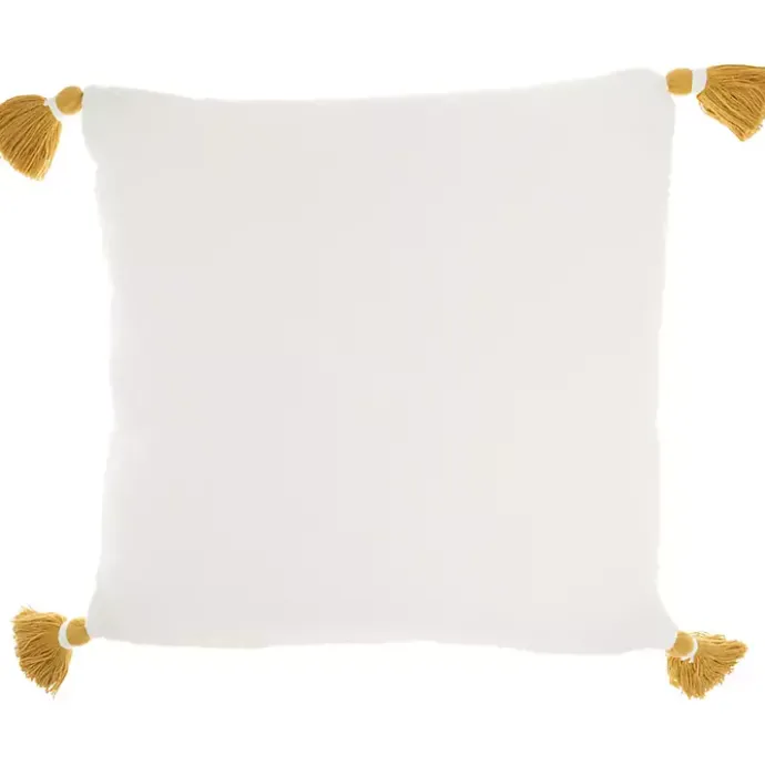 Sale Kirklands Home Mustard Stitched Lattice Throw Pillow