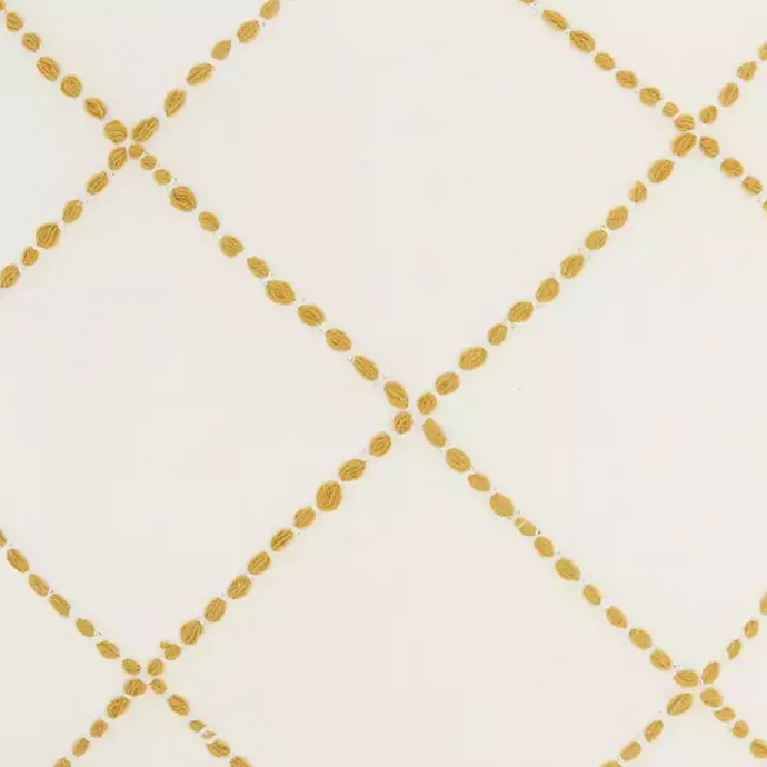 Sale Kirklands Home Mustard Stitched Lattice Throw Pillow