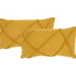 Hot Kirklands Home Mustard Tufted Diamond Lumbar Pillows, Set of 2 Yellow