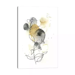 Discount Kirklands Home Mustard Yellow and Gray Abstract Canvas Art Print