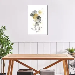 Discount Kirklands Home Mustard Yellow and Gray Abstract Canvas Art Print