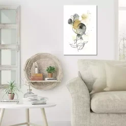 Discount Kirklands Home Mustard Yellow and Gray Abstract Canvas Art Print