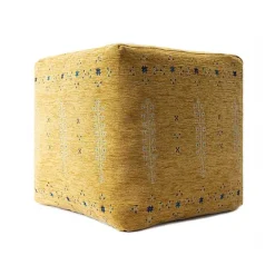 Discount Kirklands Home Mustard Bohemian Ultra-Soft Pouf Yellow