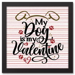 Sale Kirklands Home My Dog is My Valentine Framed Canvas Wall Plaque Pink