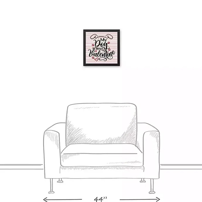 Sale Kirklands Home My Dog is My Valentine Framed Canvas Wall Plaque Pink