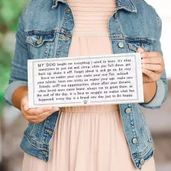 Sale Kirklands Home My Dog Taught Me Everything Wall Plaque