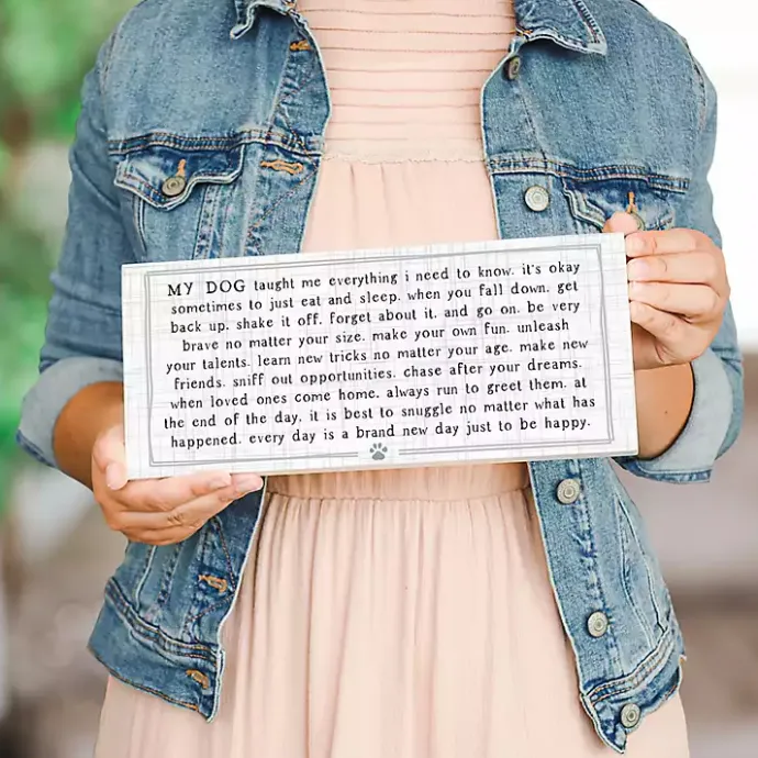 Sale Kirklands Home My Dog Taught Me Everything Wall Plaque