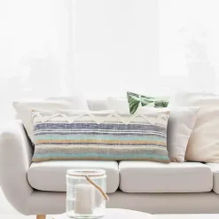 Hot Kirklands Home Myrtle Tufted Stripes Lumbar Pillow