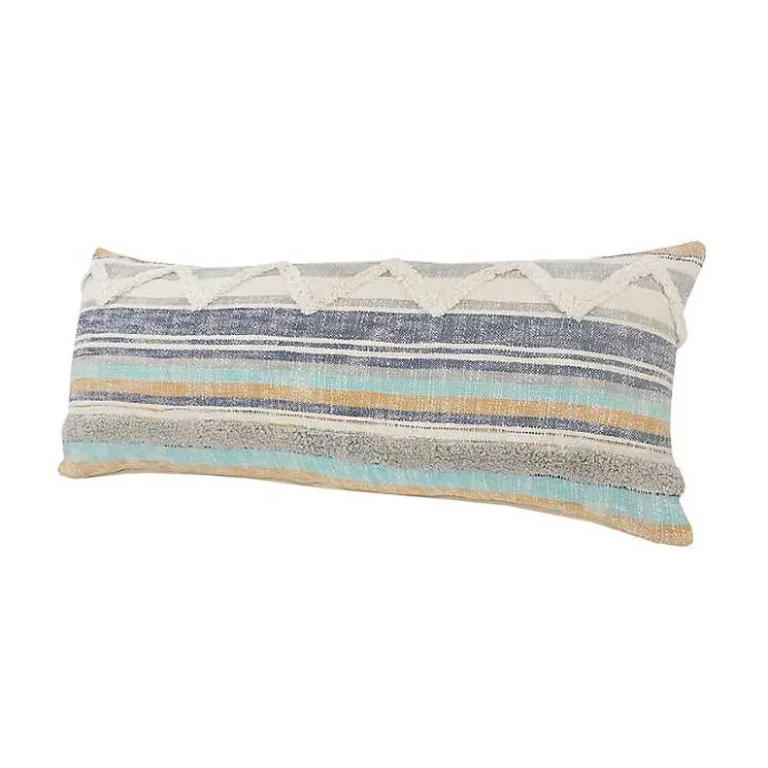 Hot Kirklands Home Myrtle Tufted Stripes Lumbar Pillow