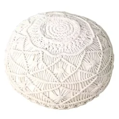 Hot Kirklands Home Mystic Macrame Pouf White