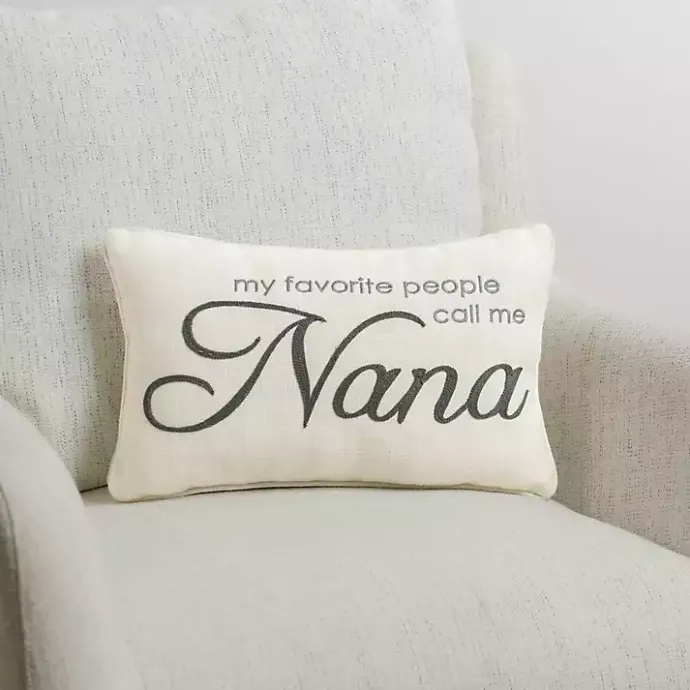 Discount Kirklands Home Nana Embroidered Lumbar Pillow