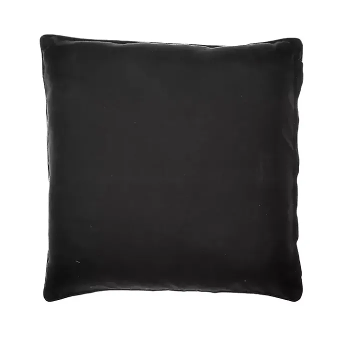 Discount Kirklands Home Natural & Black Embroidered Floral Throw Pillow
