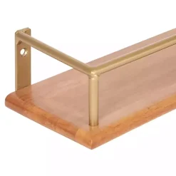 Clearance Kirklands Home Natural & Gold Rectangle Cameron Shelves, Set of 2
