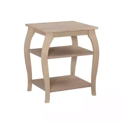 Kirklands Home Natural Prismatic Wood Accent Table Brown