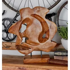 Clearance Kirklands Home Natural Abstract Teak Wood Statue Brown