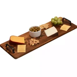 New Kirklands Home Natural Acacia Long Tray with Handles Brown