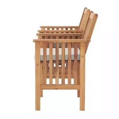 Hot Kirklands Home Natural Acacia Wood Ivory Cushion 3-pc. Patio Set