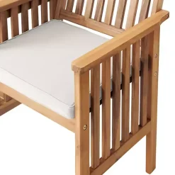 Hot Kirklands Home Natural Acacia Wood Ivory Cushion 3-pc. Patio Set