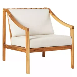 Sale Kirklands Home Natural Acacia Wood Outdoor Club Chair