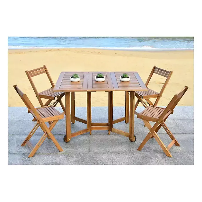 Hot Kirklands Home Natural Acacia Wood 4-pc. Foldable Dining Set