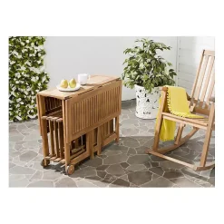 Hot Kirklands Home Natural Acacia Wood 4-pc. Foldable Dining Set