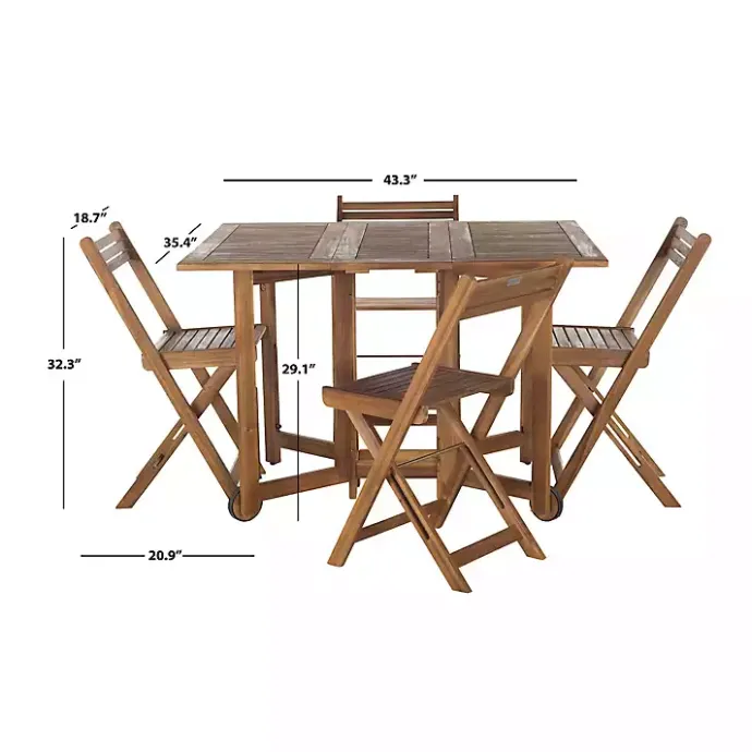 Hot Kirklands Home Natural Acacia Wood 4-pc. Foldable Dining Set