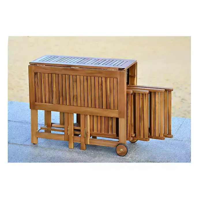 Hot Kirklands Home Natural Acacia Wood 4-pc. Foldable Dining Set